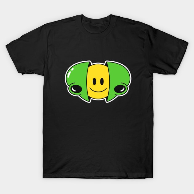 Happy Alien Smiley T-Shirt by Weird Banana